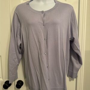 Lane Bryant Cardigan. Lilac. Size 26/28. Button front. Long Sleeve.
